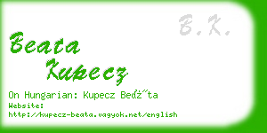 beata kupecz business card